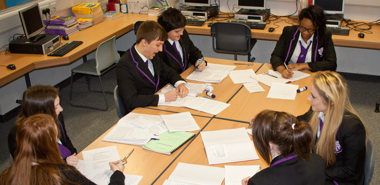 Year 6 at work in business studies.